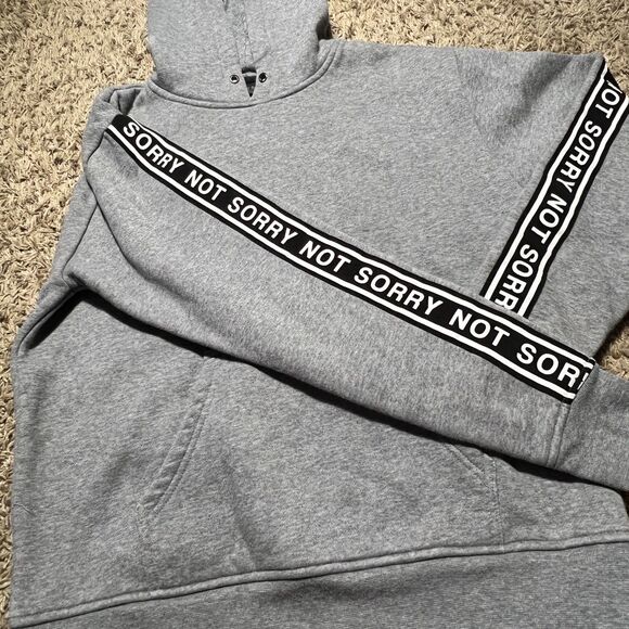 Sorry Not Sorry Women's Small Hoodie Gray - Picture 1 of 8